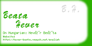 beata hever business card